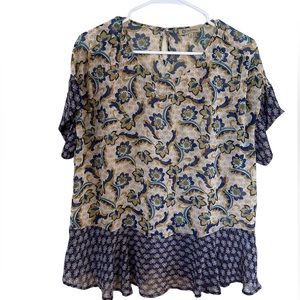 Women’s Democracy Paisley Flowy Top Size Medium